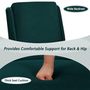 Armless Accent Chair Velvet Living Room Chair w/ Rubber Wood Legs Green HW67580GN