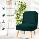 Armless Accent Chair Velvet Living Room Chair w/ Rubber Wood Legs Green HW67580GN
