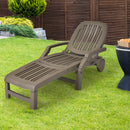 Lounge Chair Chaise Adjustable Recliner Weather Resistant Coffee OP70717CF