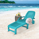 Lounge Chair Chaise Adjustable Recliner Weather Resistant Turquoise