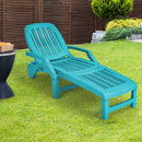 Lounge Chair Chaise Adjustable Recliner Weather Resistant Turquoise