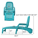Lounge Chair Chaise Adjustable Recliner Weather Resistant Turquoise