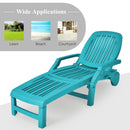 Lounge Chair Chaise Adjustable Recliner Weather Resistant Turquoise