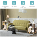 2 PCS Nightstand Set Modern Side End Table Wood Legs Storage Shelf Grey