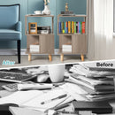 2 PCS Nightstand Set Modern Side End Table Wood Legs Storage Shelf Grey