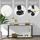 Console Table with Open Shelf and Storage Compartments Steel Frame White HV10016WH