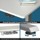 Electric Standing Desk Sit Stand Height Adjustable Dual Motor Grey HW67380US-GR+HW68157WH-M