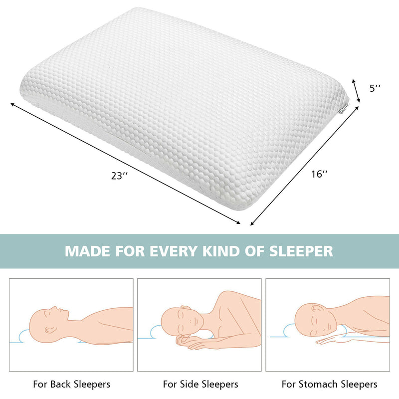 Memory Foam Bed Pillow Sleeping Ventilated Cooling Zippered Pillowcase HU10006