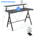 Desk Home Office Computer Table E-Sports w/Monitor Shelf&amp;Cup Holder HW66758
