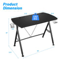 Y-shaped Gaming Desk Home Office Computer Table w/ Phone Slot &amp; Cup Holder HW66759