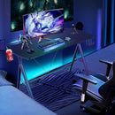 Y-shaped Gaming Desk Home Office Computer Table w/ Phone Slot &amp; Cup Holder HW66759