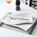 2-pieces Marble Porcelain Dinner Dinnerware Plate Set, Rectangular