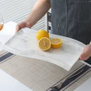 2-pieces Marble Porcelain Dinner Dinnerware Plate Set, Rectangular