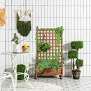 50in Wood Planter Box w/Trellis Mobile Raised Bed for Climbing Plant GT3703