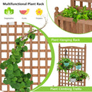 50in Wood Planter Box w/Trellis Mobile Raised Bed for Climbing Plant GT3703