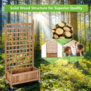 50in Wood Planter Box w/Trellis Mobile Raised Bed for Climbing Plant GT3703