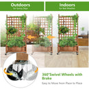 50in Wood Planter Box w/Trellis Mobile Raised Bed for Climbing Plant GT3703