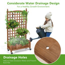 50in Wood Planter Box w/Trellis Mobile Raised Bed for Climbing Plant GT3703