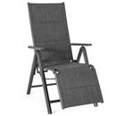 Outdoor Foldable Reclining Padded Chair Aluminum Frame Adjustable NP10103GR