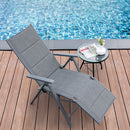 Outdoor Foldable Reclining Padded Chair Aluminum Frame Adjustable NP10103GR