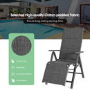 Outdoor Foldable Reclining Padded Chair Aluminum Frame Adjustable NP10103GR