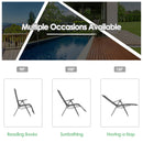 Outdoor Foldable Reclining Padded Chair Aluminum Frame Adjustable NP10103GR