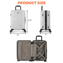Expandable Luggage Hardside Suitcase w/Spinner Wheel&amp;TSA Lock Silver BL10002SR
