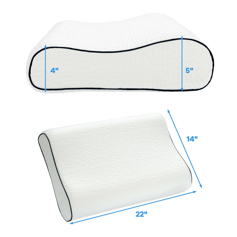 Memory Foam Sleep Pillow Orthopedic Contour Cervical Neck Support White HU10007