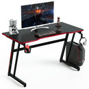 Gaming Desk Z-Shaped Computer Office Table w/Gaming Handle Rack Red  JV10115RE