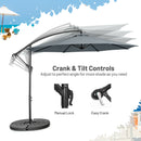 10 FT Patio Offset Umbrella w/8 Ribs Cross Base Tilt Grey NP10171SL