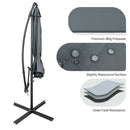 10 FT Patio Offset Umbrella w/8 Ribs Cross Base Tilt Grey NP10171SL