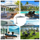 10 FT Patio Offset Umbrella w/8 Ribs Cross Base Tilt Grey NP10171SL