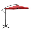 10 FT Patio Offset Umbrella w/8 Ribs Cross Base Tilt Claret NP10171RE