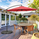 10 FT Patio Offset Umbrella w/8 Ribs Cross Base Tilt Claret NP10171RE