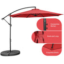 10 FT Patio Offset Umbrella w/8 Ribs Cross Base Tilt Claret NP10171RE