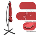 10 FT Patio Offset Umbrella w/8 Ribs Cross Base Tilt Claret NP10171RE