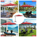 10 FT Patio Offset Umbrella w/8 Ribs Cross Base Tilt Claret NP10171RE