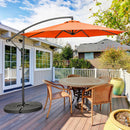 10 FT Patio Offset Umbrella w/8 Ribs Cross Base Tilt Orange NP10171OR
