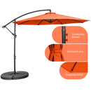 10 FT Patio Offset Umbrella w/8 Ribs Cross Base Tilt Orange NP10171OR