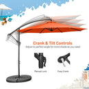 10 FT Patio Offset Umbrella w/8 Ribs Cross Base Tilt Orange NP10171OR