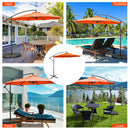 10 FT Patio Offset Umbrella w/8 Ribs Cross Base Tilt Orange NP10171OR