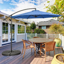 10 FT Patio Offset Umbrella w/8 Ribs Cross Base Tilt Navy Blue NP10171NY