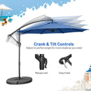 10 FT Patio Offset Umbrella w/8 Ribs Cross Base Tilt Navy Blue NP10171NY