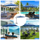10 FT Patio Offset Umbrella w/8 Ribs Cross Base Tilt Navy Blue NP10171NY