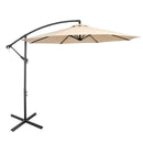 10 FT Patio Offset Umbrella w/8 Ribs Cross Base Tilt Beige NP10171MS