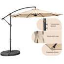 10 FT Patio Offset Umbrella w/8 Ribs Cross Base Tilt Beige NP10171MS