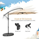 10 FT Patio Offset Umbrella w/8 Ribs Cross Base Tilt Beige NP10171MS