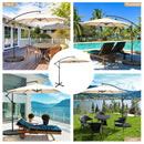 10 FT Patio Offset Umbrella w/8 Ribs Cross Base Tilt Beige NP10171MS