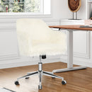 Faux Fur Swivel Office Chair Fluffy Vanity Chair Adjustable Chair HW67219YW