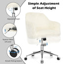 Faux Fur Swivel Office Chair Fluffy Vanity Chair Adjustable Chair HW67219YW